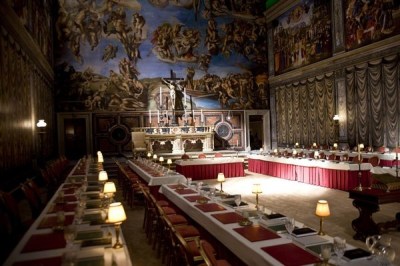 On the set of Columbia Pictures' suspense thriller "Angels & Demons," starring Tom Hanks.